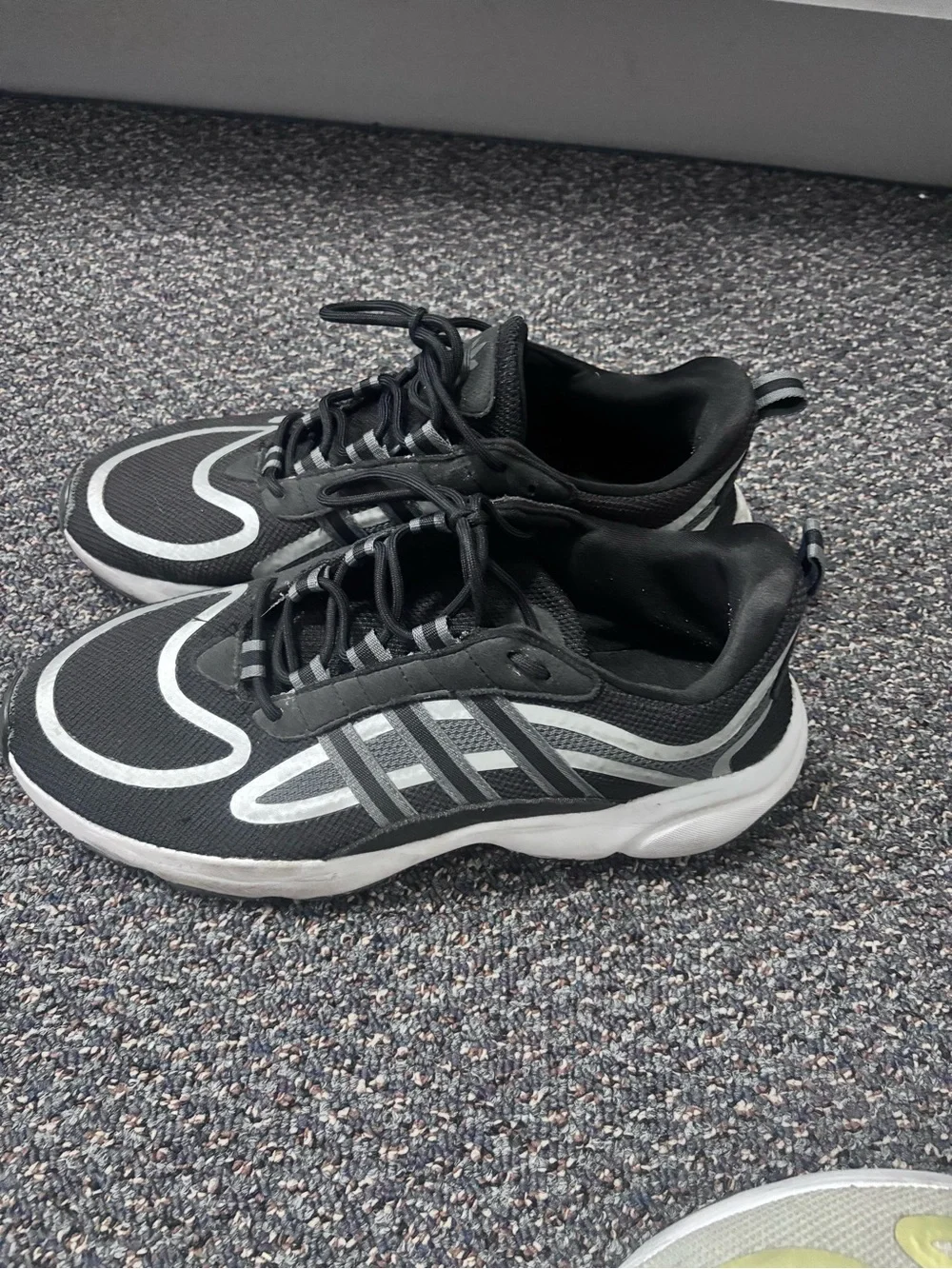 adidas Black Sneakers with Silver Reflective Detailing